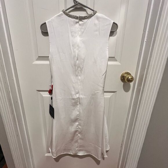 NWT IEENA for Mac Duggal Rhinestone Neckline Draped Mini Dress‎ size 4 - Picture 12 of 16